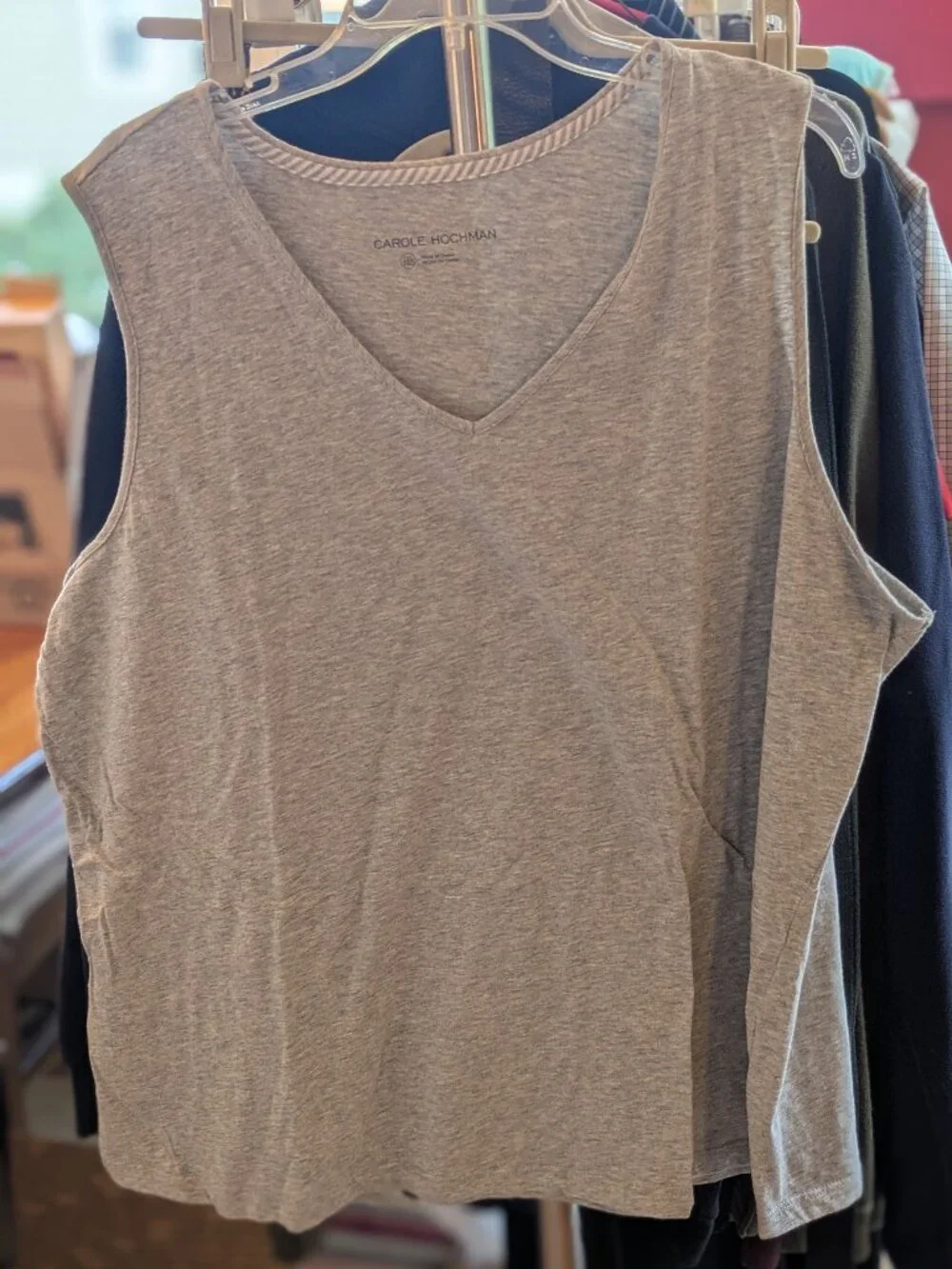 Carole Hochman Grey 100% Cotton Pajama Tank Top - New Without Tags